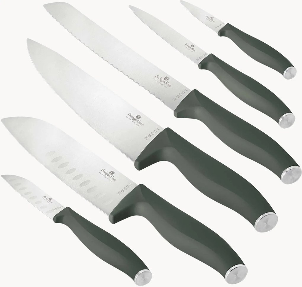 Keukenmessen Matte Green, 6-delig