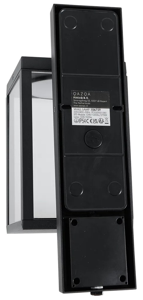 Buiten wandlantaarn zwart incl. LED bewegingssensor - Ferdinand