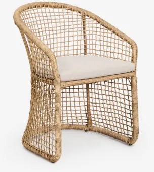 Set Van 4 Tuinstoelen Met Armleuningen Van Staal En Synthetisch Riet Liparian Bruin – Rotan - Sklum