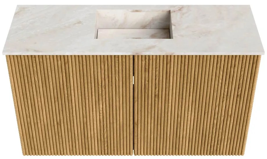 Mondiaz Joya DLux 70cm toiletmeubel oak met wastafel faye midden 1 kraangat frappe