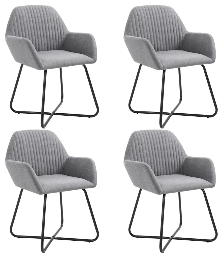 vidaXL Eetkamerstoelen 4 st stof lichtgrijs