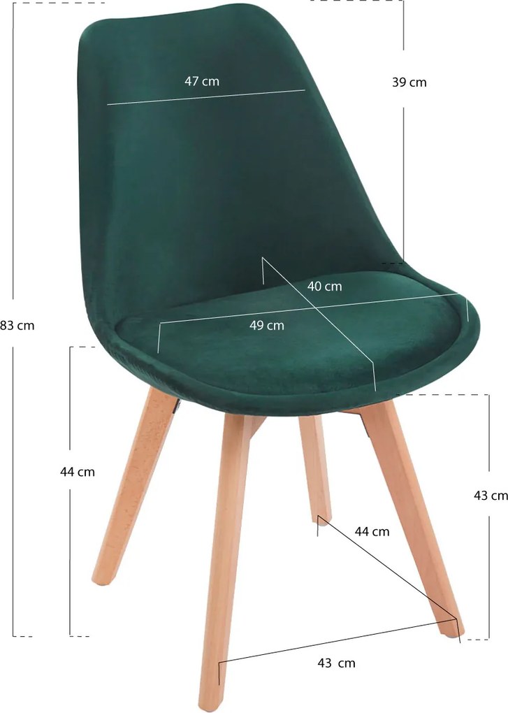 Set 4 Synk Fluwelen Stoelen