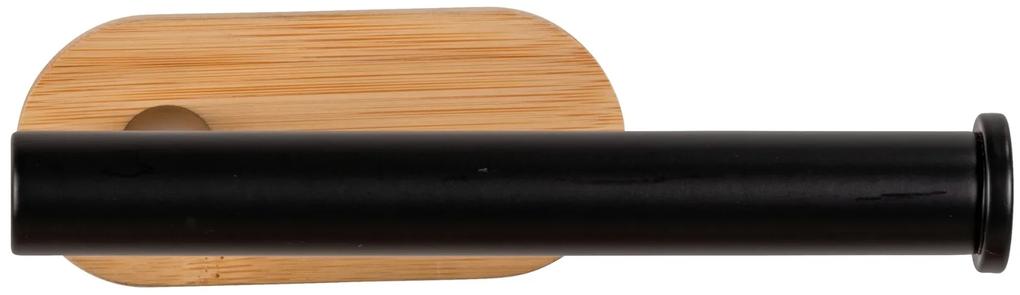 Wenko Orea Turbo-Loc Bamboo toiletrolhouder zwart mat