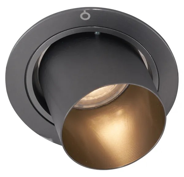 Moderne inbouwspot gunmetal GU10 50mm rond kantelbaar - Installa Modern GU10 Binnenverlichting Lamp