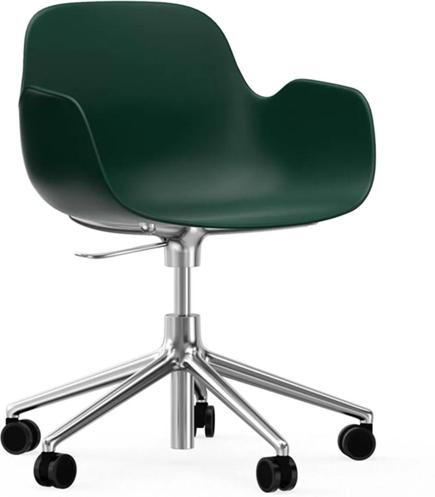 Normann Copenhagen Form Armchair bureaustoel met aluminium onderstel groen