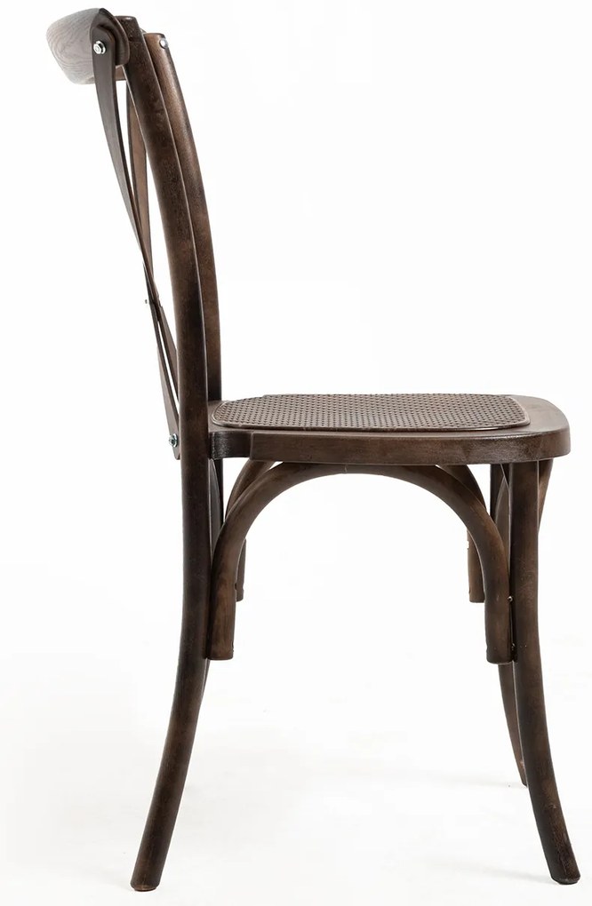 Set Van 4 Altea Polypropyleen Stoelen Met Rattan Houteffect