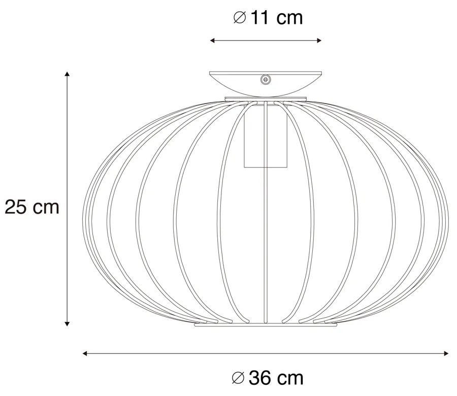 Smart plafonnière zwart incl. Wifi G95 - Margarita Design E27 rond Binnenverlichting Lamp