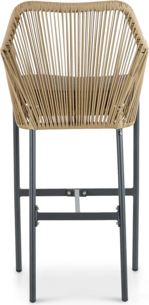 Barstoel Aluminium/rope Taupe-naturel-bruin De Laan Marbella