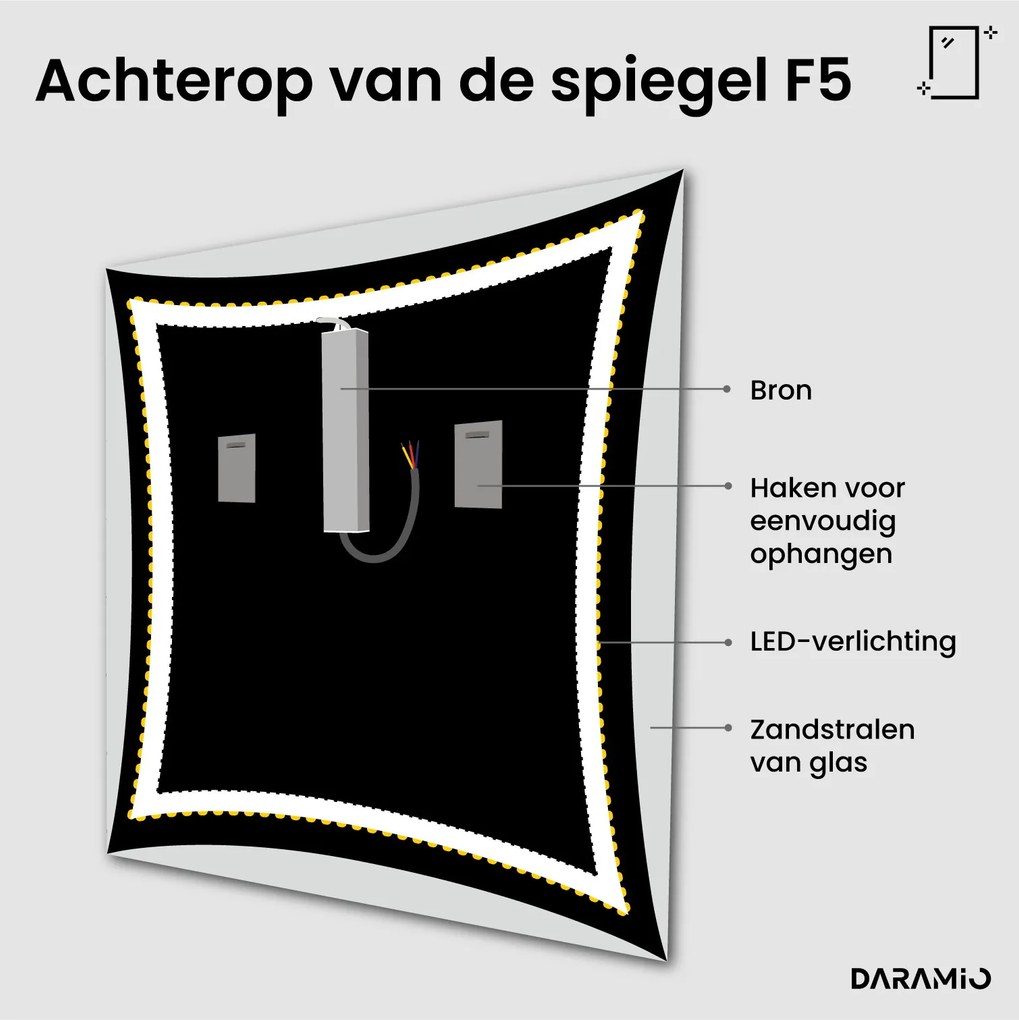 Spiegel met verlichting F5