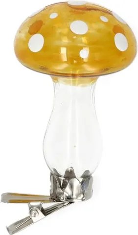Knijper paddenstoel, glas, oker