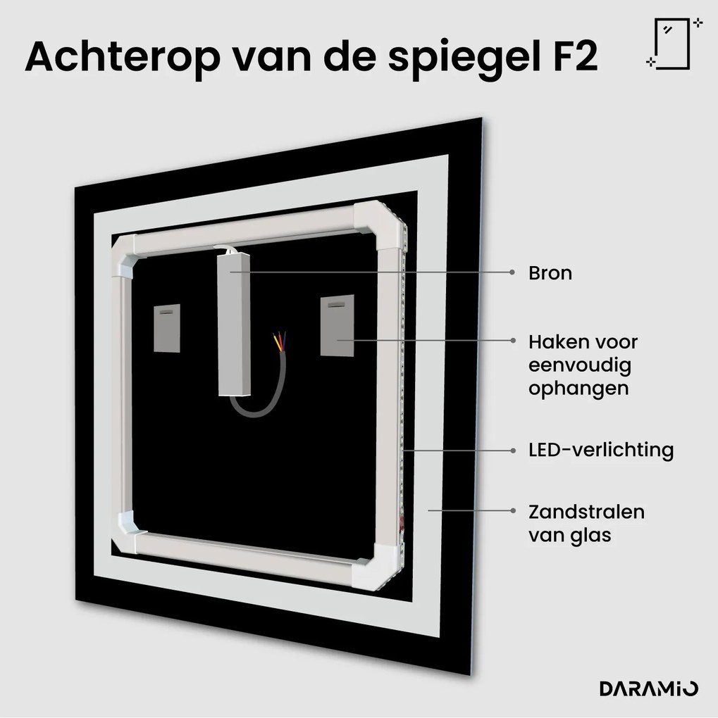 Spiegel met verlichting F2