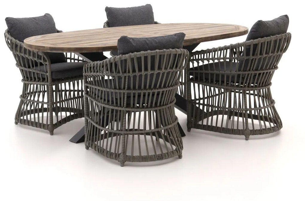Diningset Intenso  | 4 personen | Tuinset wicker (vlechtwerk) | 5-delig | Kees Smit Tuinmeubelen