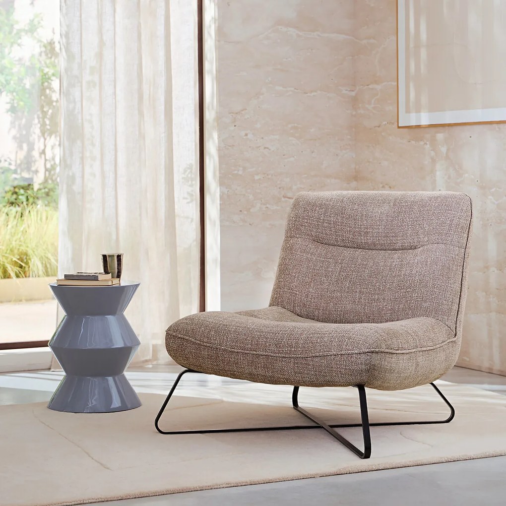 Fauteuil in gemêleerde structuurstof, HELMA