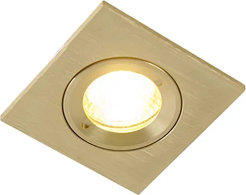 Moderne inbouwspot goud vierkant IP44 - Xena