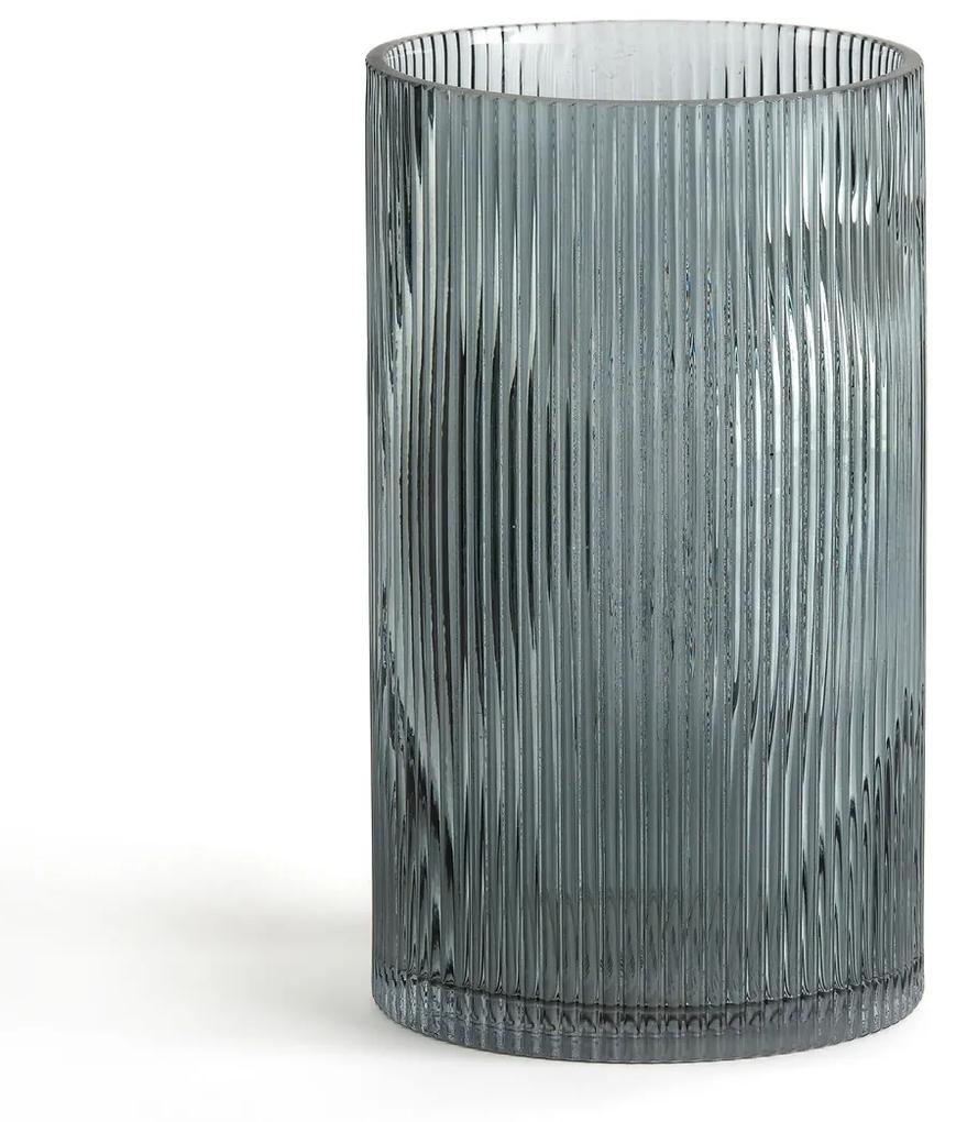 Rechte vaas in glas met groeven H22,5 cm, Afa