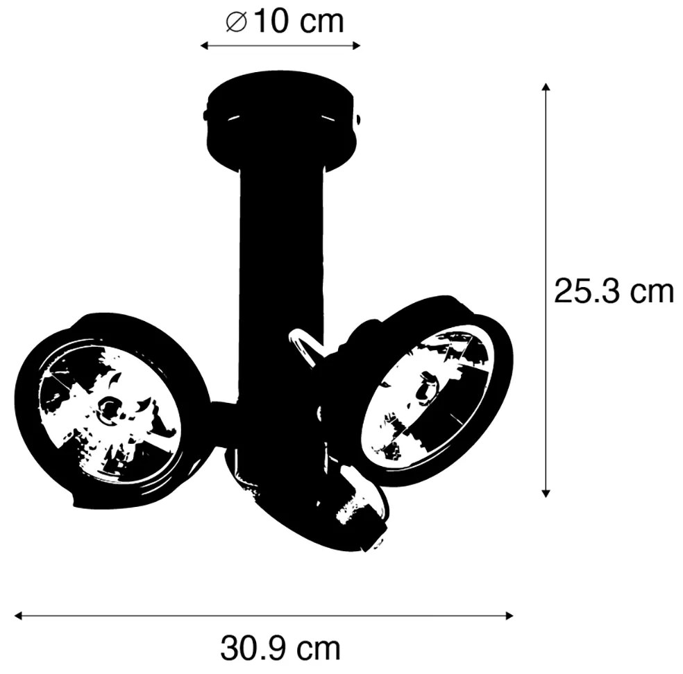 Moderne spot zwart draai- en kantelbaar 3-lichts - Goes