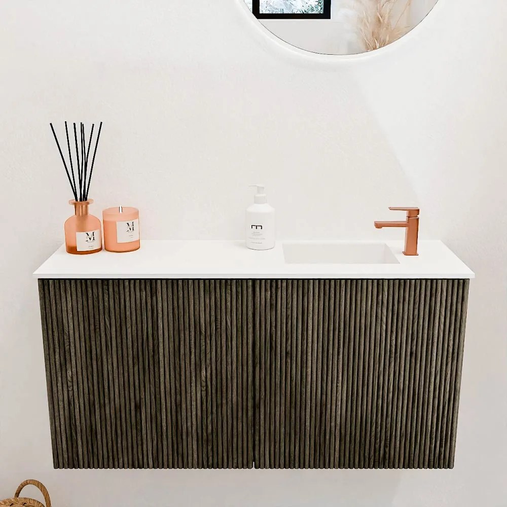 Mondiaz Joya 80cm toiletmeubel shadow met wastafel faye rechts 1 kraangat talc