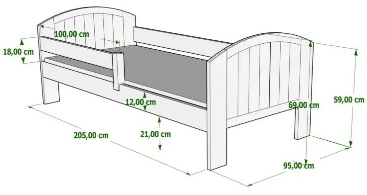 Kinderen Grijs Kinderbed - Cruz 5059914093948 Children's Beds Home, 200x90, Geen, Matras van schuim/kokosvezel van 10 cm Children's Beds Home Dennenho