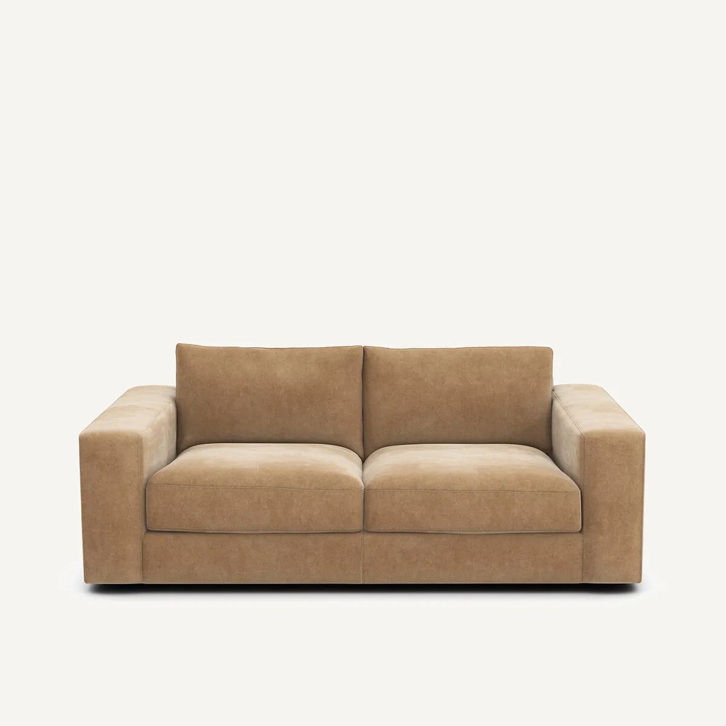 Compacte 3-zitsbank in stonewashed fluweel, SKANDER