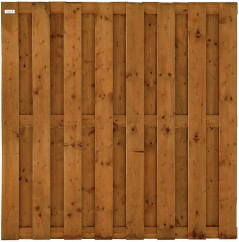 Schutting vuren Timber recht 15L rvs bruin geimpregneerd (180 x 180 cm) schermdikte 4,7 cm