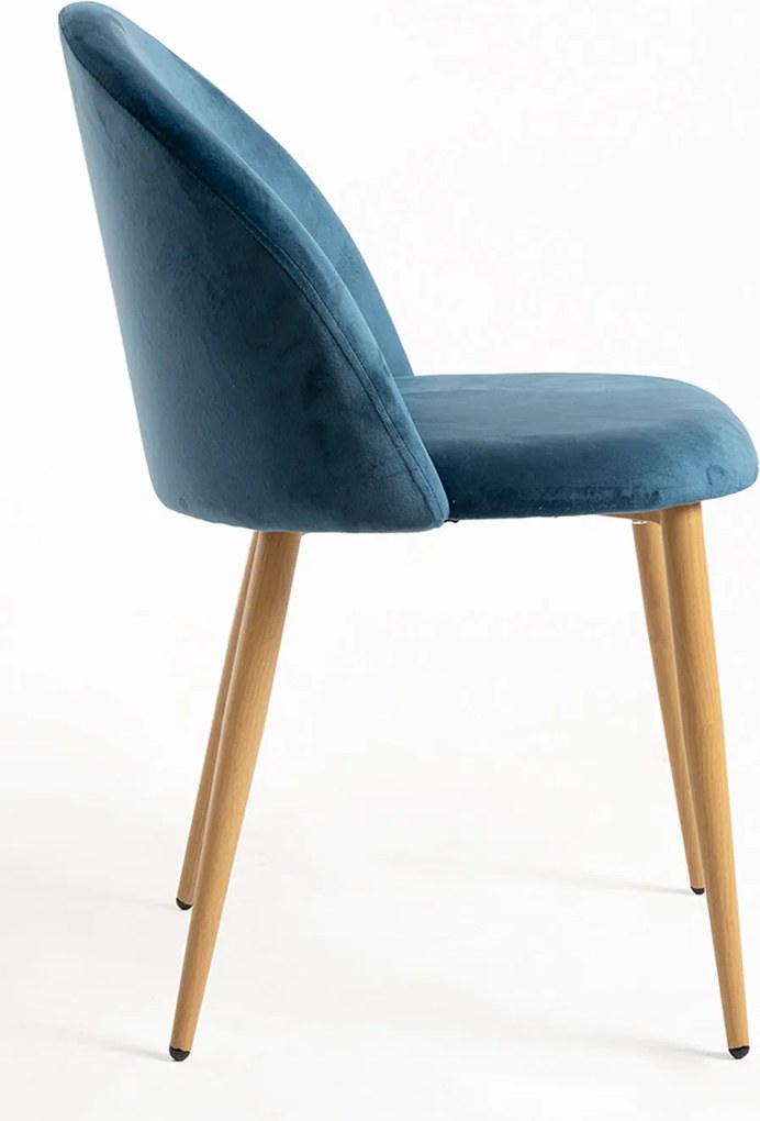 Set 4 Vint Fluwelen Stoelen