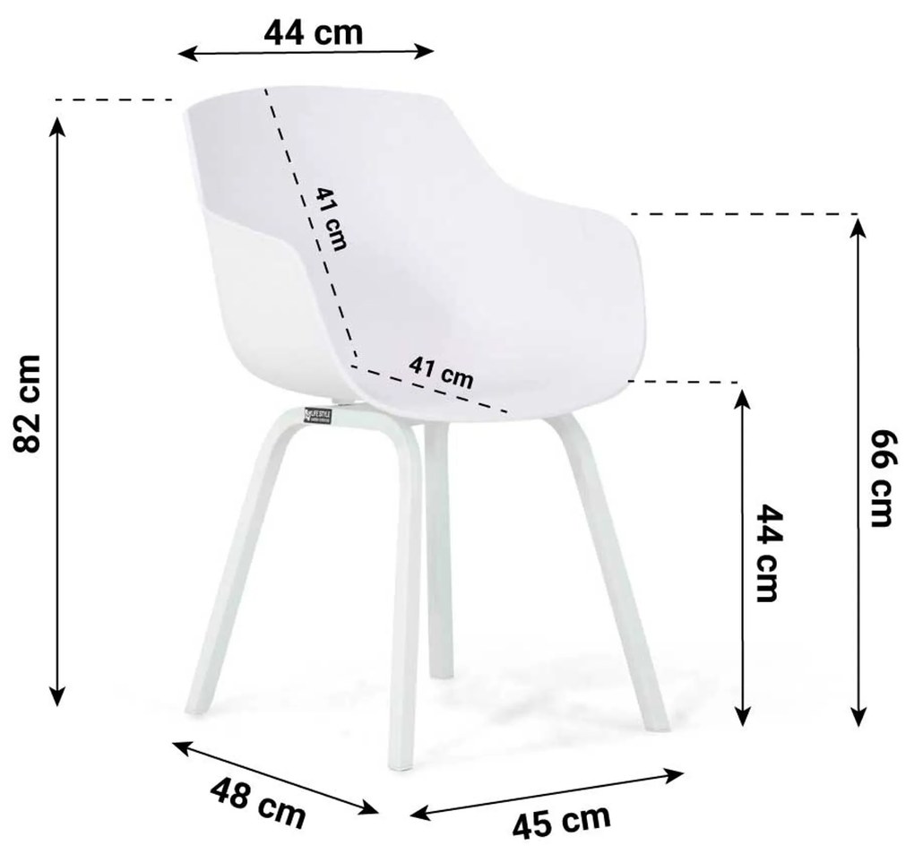 Tuinset 4 personen 180 cm Kunststof Wit Lifestyle Garden Furniture Salina/Margao