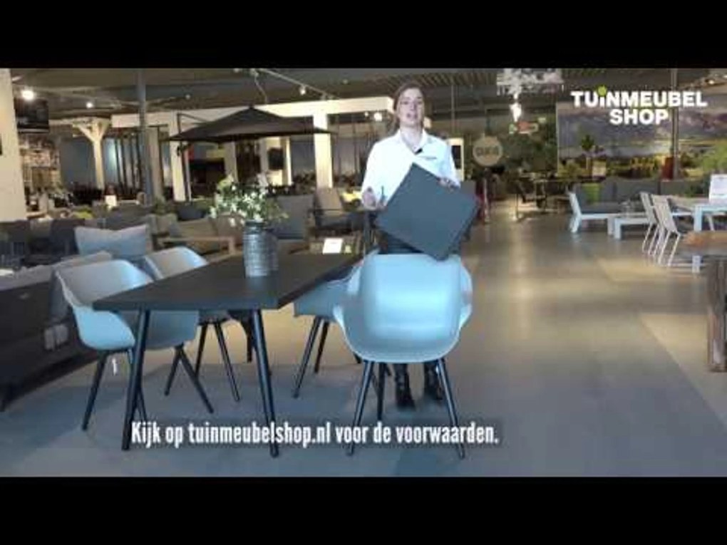 Tuinset 6 personen 240 cm Kunststof Grijs Hartman Sophie
