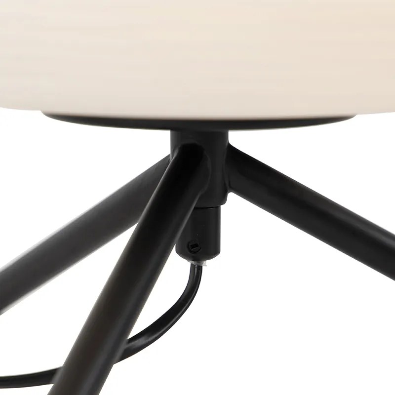 Design tafellamp zwart 33 cm met opaal glas - Hero Design E27 rond Binnenverlichting Lamp