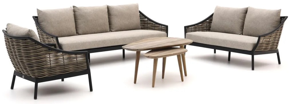 Stoel-bank loungeset Apple Bee | 4 personen | Loungeset Grijs | Aluminium | Kees Smit Tuinmeubelen