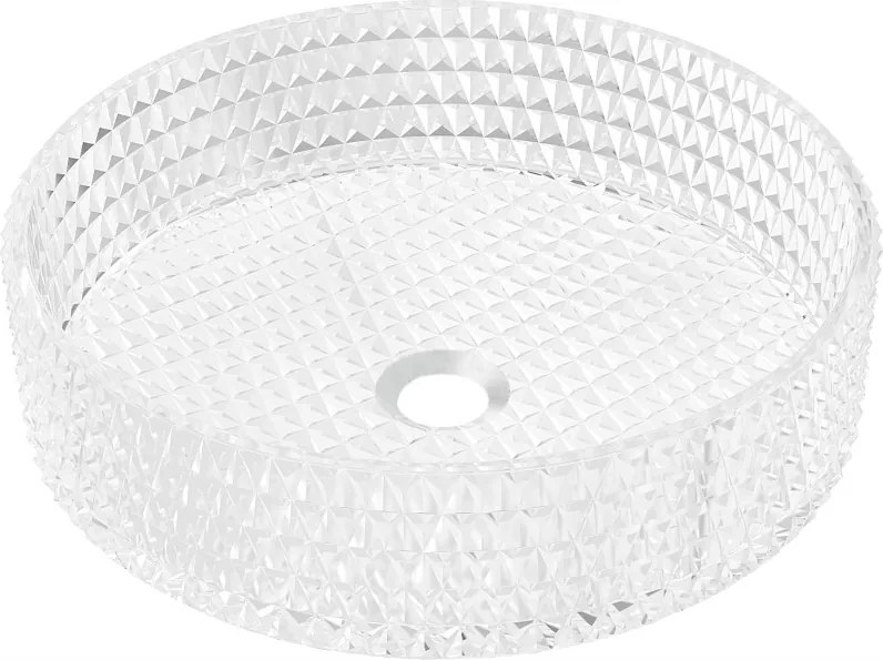 Mexen Aura glazen opbouw wastafel 39 x 39 cm, transparant - 24013900