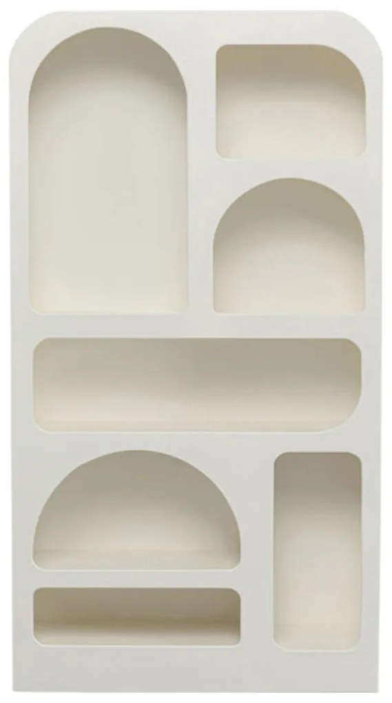 Organische Vakkenkast Japandi Wit - 95x32x180cm.