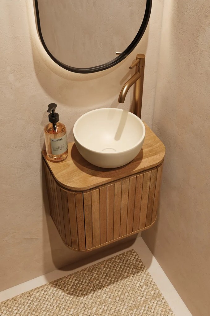 Livli Estrela toiletmeubel met ribbelfront 40cm mangohout zonder waskom