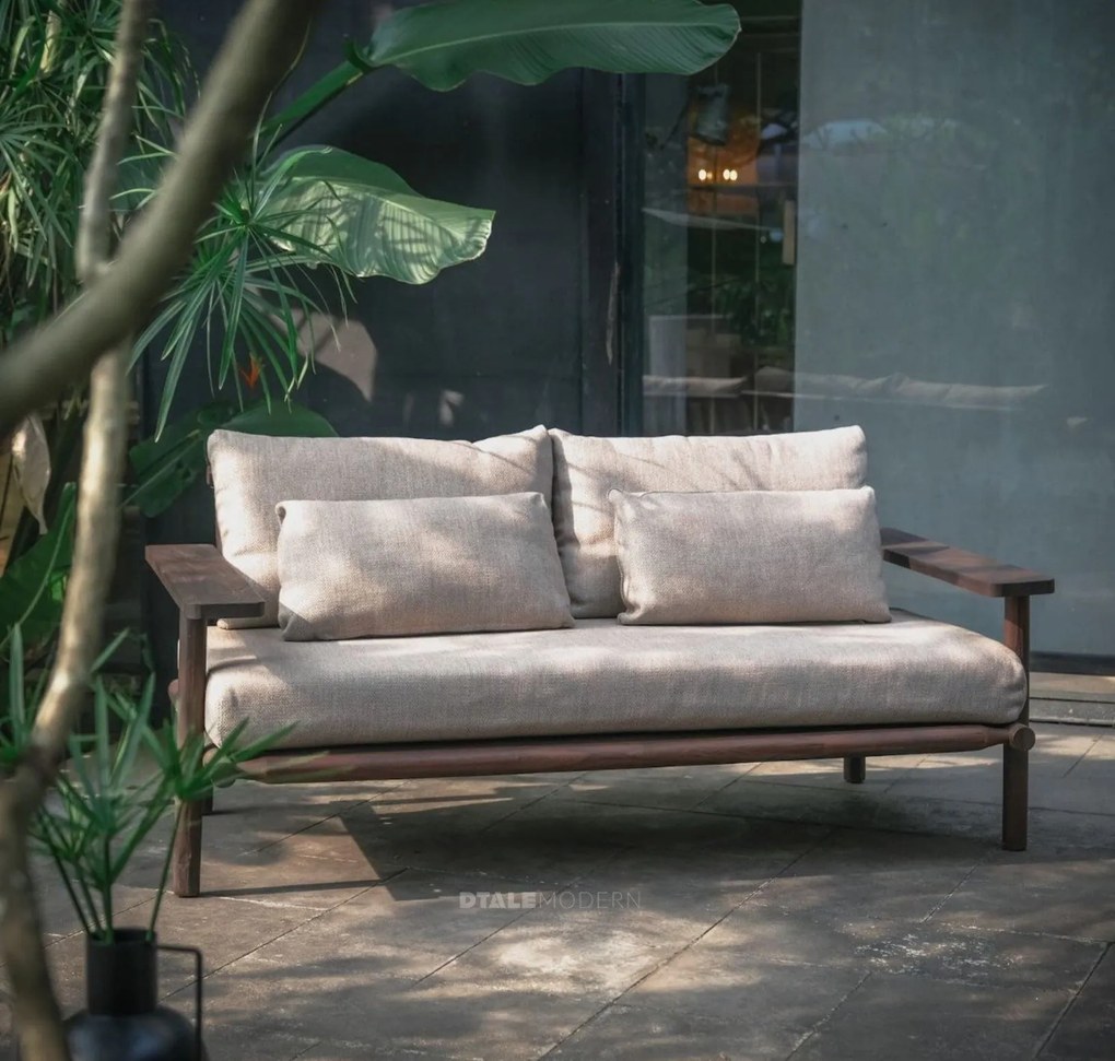 The Outsider Stoel-Bank Loungeset - Laruna - Acaciahout - Vintage Bruin /  Wit - The Outsider