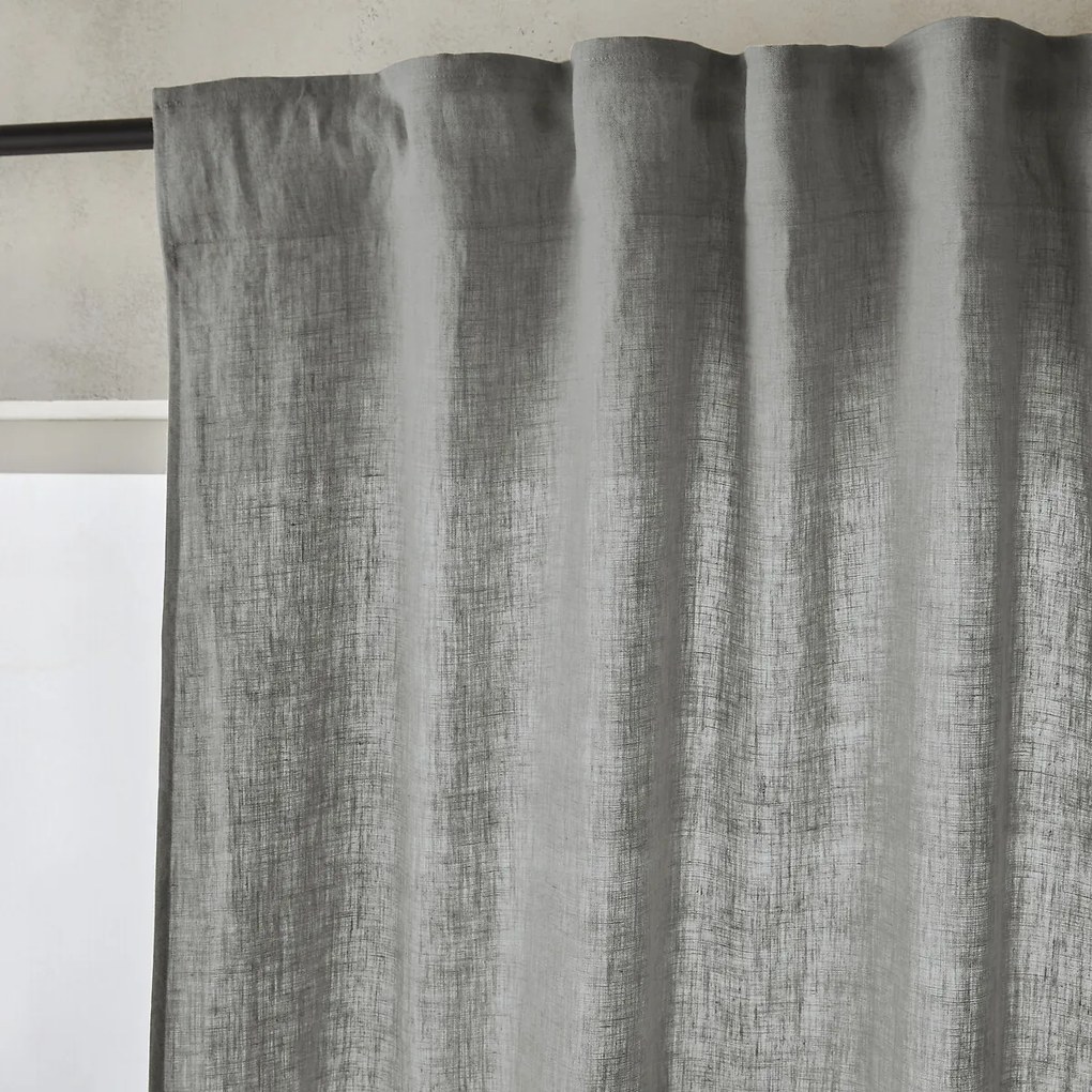 Gordijn van gewassen Linnen met ruflette-afwerking, Private