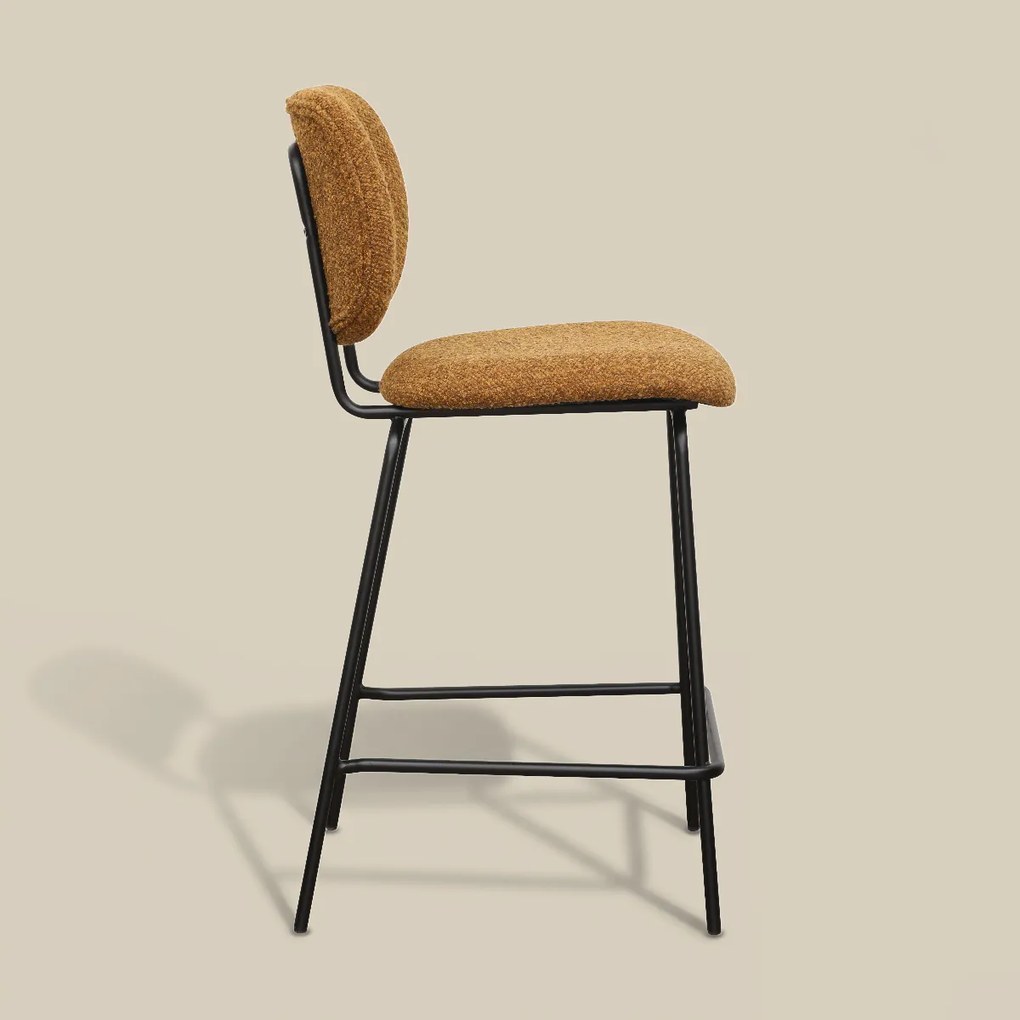 Moderne Barkruk Okergeel Boucle