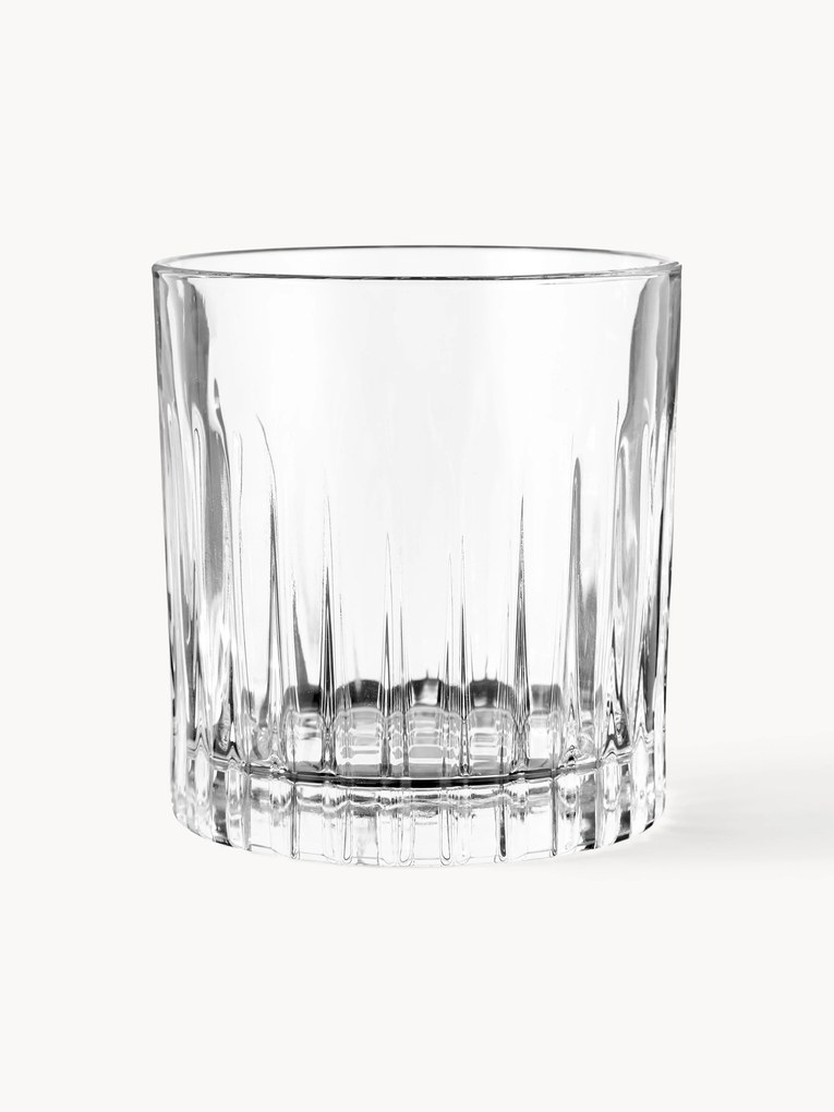 Kristalglazen tumblers Timeless met reliëfpatroon, 6-delig