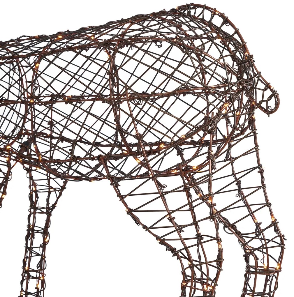 Vloerlamp bruin rotan rendier incl. LED IP44 - Flossie