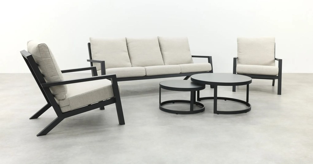 Boston/Rhodos stoel - 3-zitsbank loungeset - 5-delig