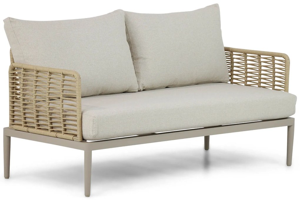 Stoel en Bank Loungeset 4 personen Wicker/Aluminium/Aluminium/wicker Taupe  Coco Ibiza