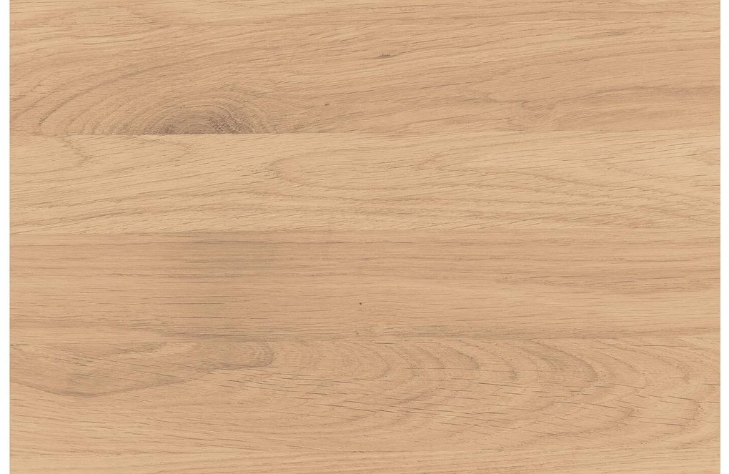 Goossens Nachtkastje Ord, Metaal ral 9005 zwart, met lade en bovenblad massief eik, 40 x 35 x 57 cm hoog