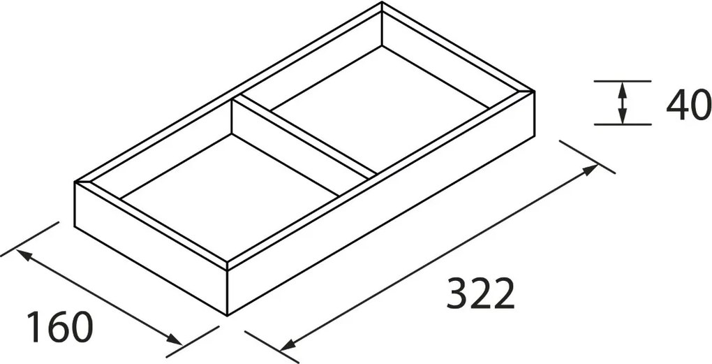 Muebles Sala ladeverdeler 16x33x4cm antraciet