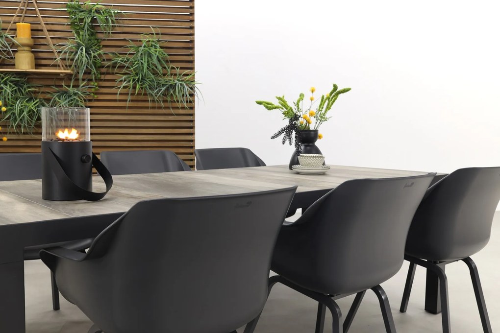 Hartman Sophie Xerix/Kings tuinset antraciet - 220x100 cm. - Keramiek tafelblad