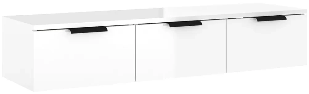 vidaXL Wandkast 102x30x20 cm bewerkt hout hoogglans wit
