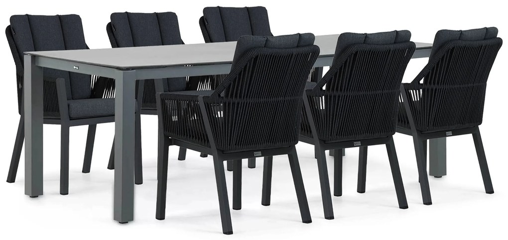 Tuinset 6 personen 220 cm Aluminium/rope Grijs Lifestyle Garden Furniture Verona/Yoko