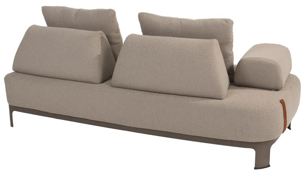 4 Seasons Outdoor Santorini 4-zits loungebank terre met knuffelhoek Loungebank   bruin weerbestendig