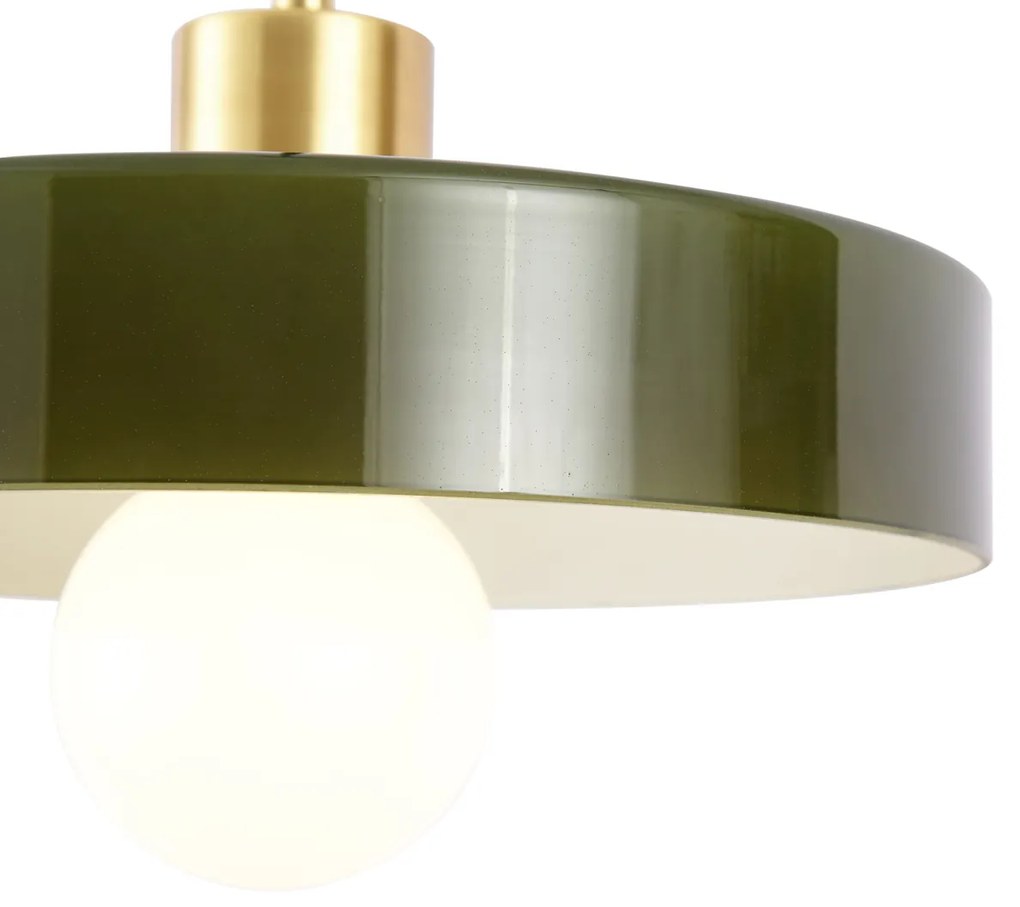 Retro hanglamp goud met groen glas - Jina