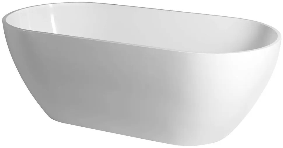 Polysan Reduta vrijstaand bad wit mineraal marmer 150x75x46cm