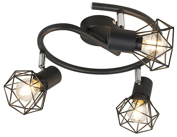 Smart Spot / Opbouwspot / Plafondspot zwart draai- en kantelbaar incl. 3 Wifi P45 - Mosh Modern E14 rond Binnenverlichting Lamp