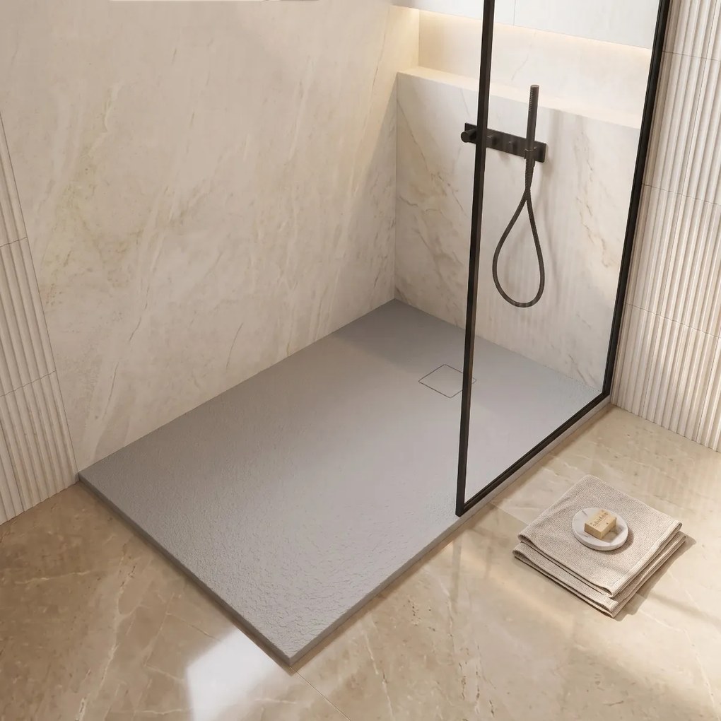 Saniclear Naxos SMC douchebak stone-look 120x90cm grijs mat