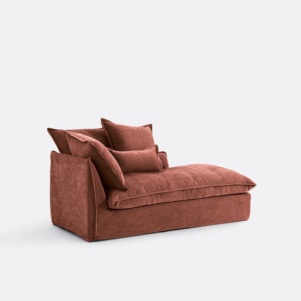 Longchair rechts, afneembare hoes, in gemêleerd polyester, ODNA